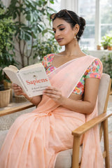 Peach Fuzz Mul Cotton Saree