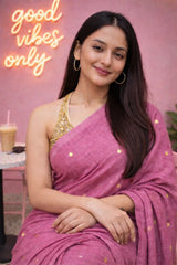 Rose Pop Mul Cotton Saree