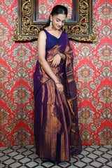 Royal Amethyst Handloom Zari Saree