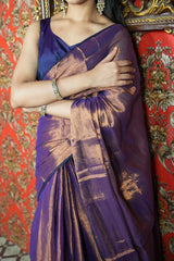 Royal Amethyst Handloom Zari Saree