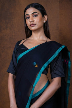 Slate Edit Handloom Mul Cotton Saree