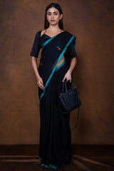 Slate Edit Handloom Mul Cotton Saree