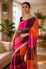 Statement Glam Linen Saree