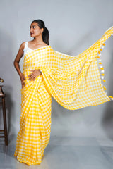 Sunny Check Box Mul Cotton Saree