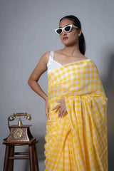 Sunny Check Box Mul Cotton Saree