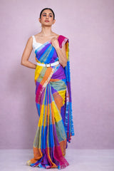 Tropic Edit Linen Saree